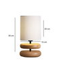 Opviq Lámpara de mesa de madera y PVC Crema